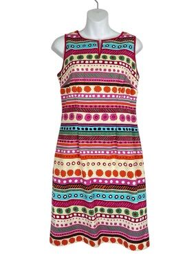 Talbots Colorful Boho Stripe Shift Dress Size 2